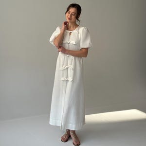 Midi wedding dress, modest wedding dress, simple courthouse wedding dress, cotton tea length wedding, second wedding dress