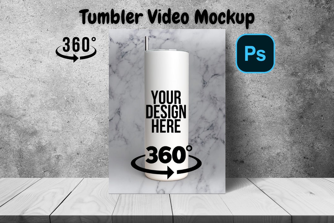 20oz Skinny Tumbler Video Mockup, Mockup, Tumbler Animated