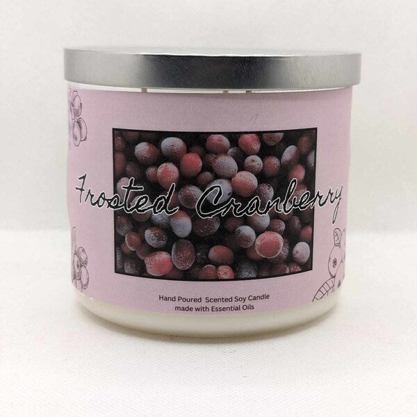 3 Wick Frosted Cranberry 14oz Candle