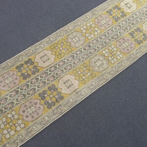 Vintage türkische Patchwork Läufer Teppich, 1.7x2,5 ft Handgemachter Wolle Boho Schmaler Teppich