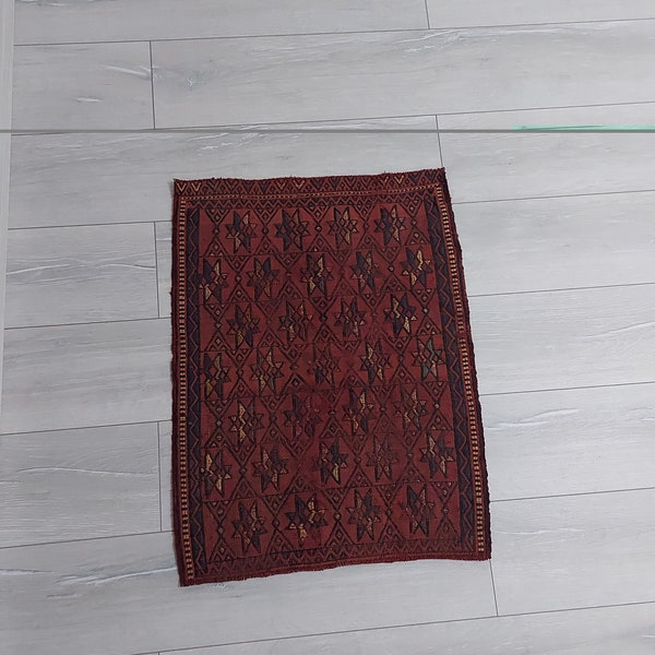 1.9x2.5 Ft Dark Red Kilims,Small rug 2x3,Vintage kilims,Handmade kilims,Elegant Mini Rug,Turkish kilims,Soft,Wool Kilims,Anatolia carpet 2x3