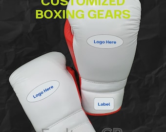 Gants de boxe en cuir véritable : gants d'entraînement avec logo personnalisé