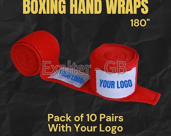 Vendas de boxeo mexicanas con etiqueta personalizada de 180 pulgadas de largo.