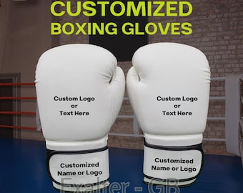 Custom Boxing Gloves with Personalized Name & Logo | Unisex Adult Youth Training Gloves