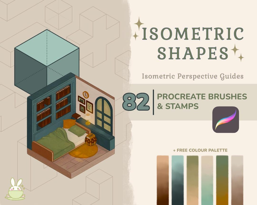 Isometric Perspective Procreate Brushes | Shapes & Guide Stamps for ...