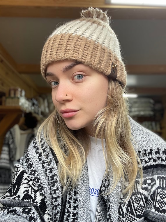 Natural Alpaca Wool Hat, 100% Alpaca From Our Farm, Knitted  display picture 1