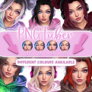 Female Vtuber PNGTuber | Vtuber Model | twitch | vtuber assets | Digital Download | For Streaming, YouTube and Gaming | Female Model | PNG