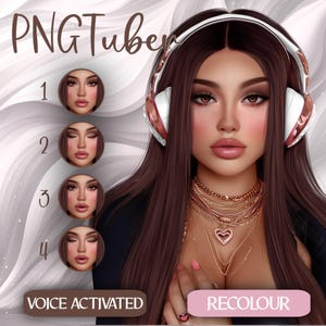 Vtuber femenina PNGTuber / Modelo Vtuber / twitch / recursos vtuber / Descarga digital / Para streaming, YouTube y juegos / Modelo femenina / PNG