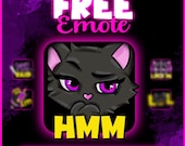 FREE Twitch Emote | SEE DESCRIPTION | Cute Gothic Cat Emote | Png Emote for Twitch & Discord | Kawaii Anime Emote | Streamer Starter Emote