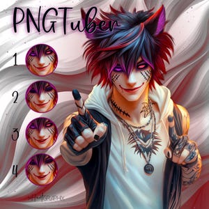 Männlicher Vtuber PNGTuber | Vtuber Modell | zucken | vtuber Guthaben | Digitaler Download | Für Livestreaming, YouTube und Gaming | männliches Model | PNG