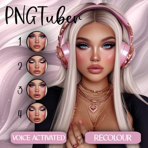 Vtuber femenina PNGTuber / Modelo Vtuber / twitch / recursos vtuber / Descarga digital / Para streaming, YouTube y juegos / Modelo femenina / PNG