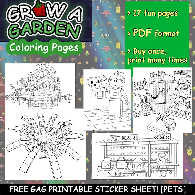 Roblox Grow a Garden Coloring Pages - Etsy