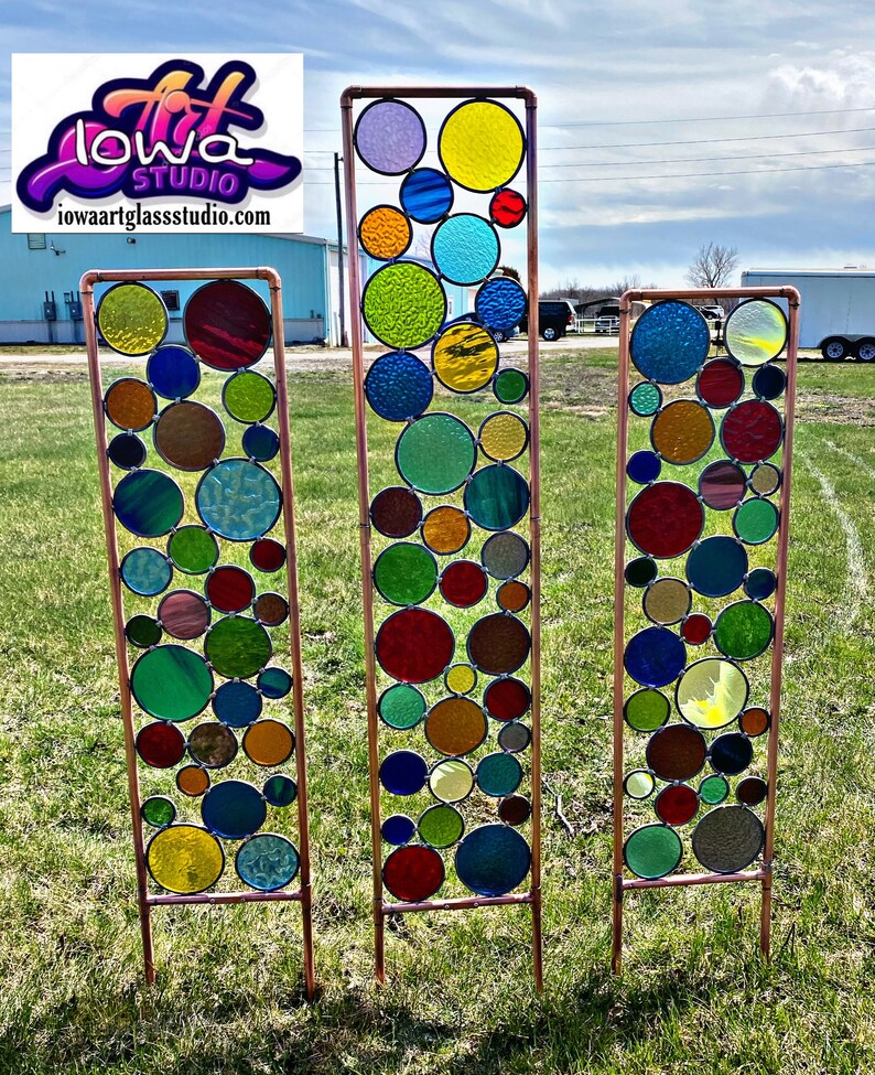 Stained Glass Lawn Garden Stakes Blue Mix. Free Shipping Etsy