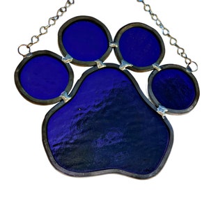 Paw print stained glass sun catcher, free shipping image 2