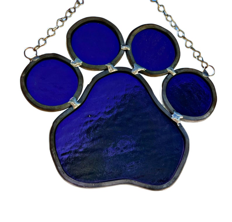 Paw print stained glass sun catcher, free shipping image 2