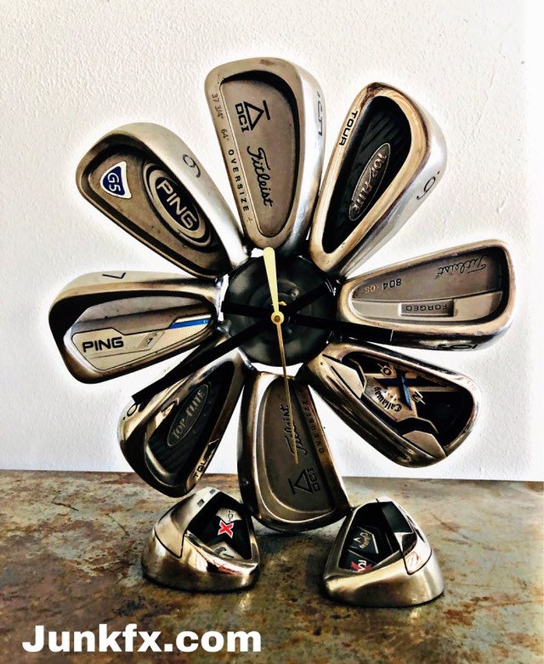 Recycled Golf Iron Club Desk Clock by JunkFX FREE SHIPPING Etsy