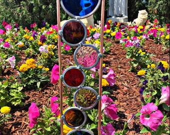 Stained glass Custom Color  yard garden art , Plant Stake, Free Shipping! Send in a Message what colors you want. You Must Pick The Colors