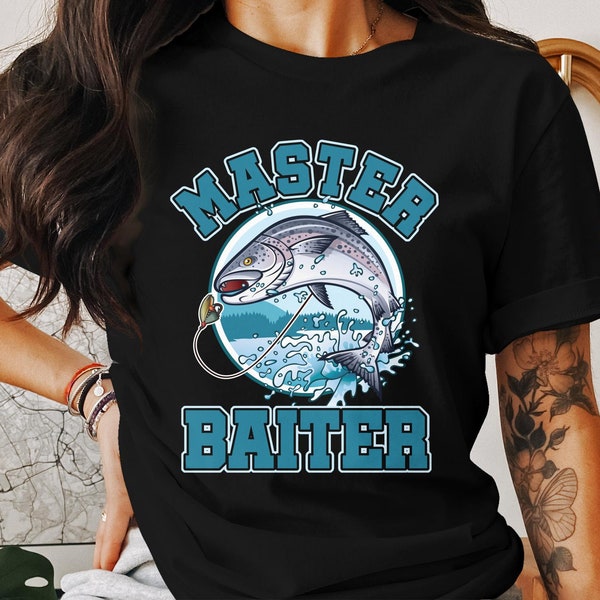 Master Baiter Funny Fishing T-Shirt, Men's Graphic Tee, Fisherman Shirt, Gift for Anglers
