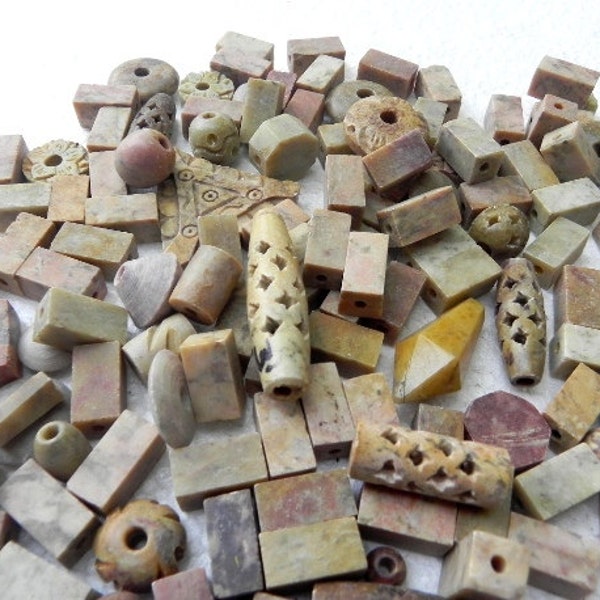 SUPPLIES-beads -  STONE  Beads handmade 50 Pcs  mix in different style.