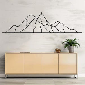 Minimalist Mountain Metal Wall Art,Mountain Sign,Mountain Wall Decor,Mountain Wall Hanging,Above Bed Decor,Hiking Lover Gift,Cabin Decor