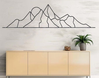 Minimalist Mountain Metal Wall Art,Mountain Sign,Mountain Wall Decor,Mountain Wall Hanging,Above Bed Decor,Hiking Lover Gift,Cabin Decor
