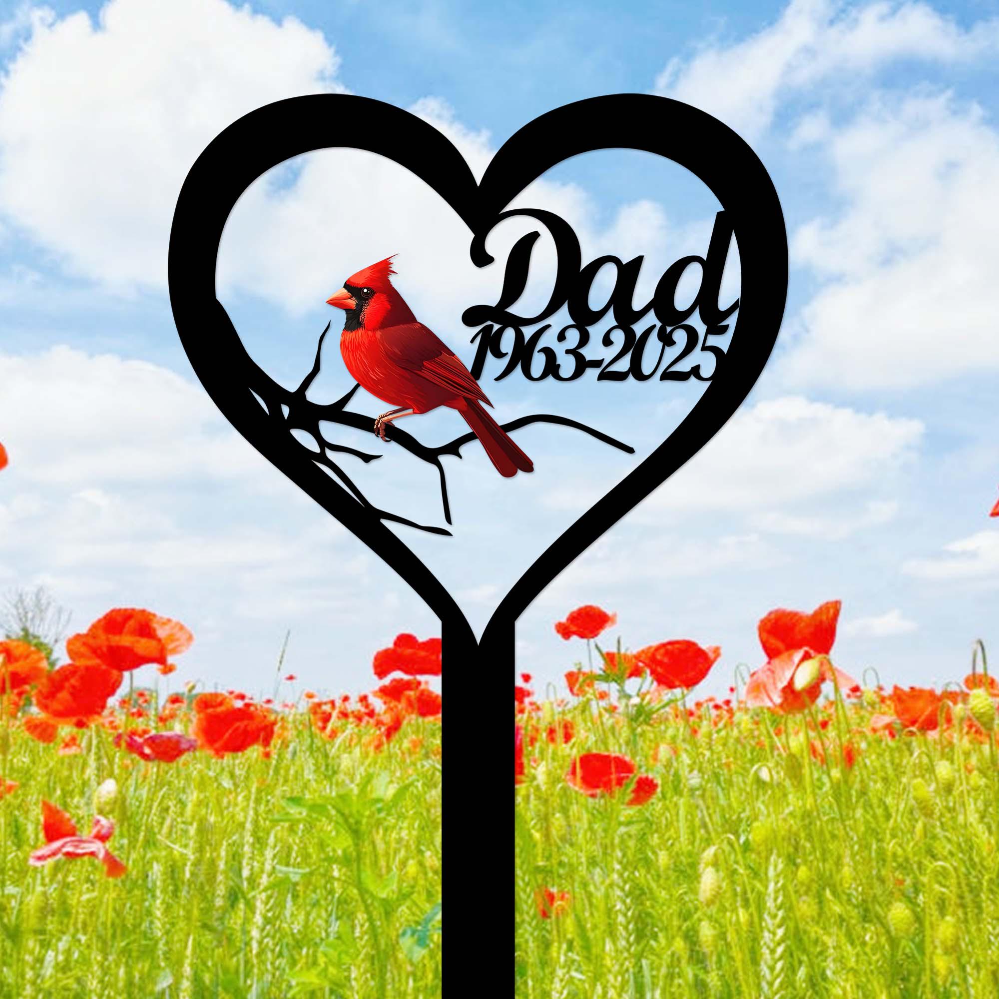 Cardinal Memorial Personalized Metal Cardinal Memorial Stake,cardinal Garden Stake,custom ...
