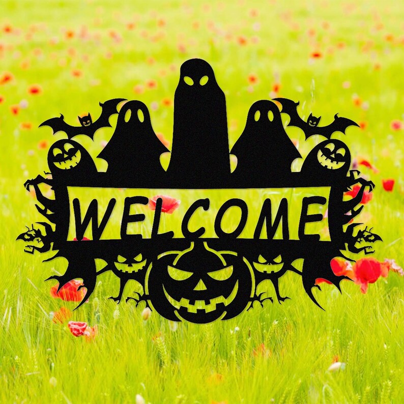 Custom Halloween Metal Sign,halloween Ghost Sign,personalized Halloween