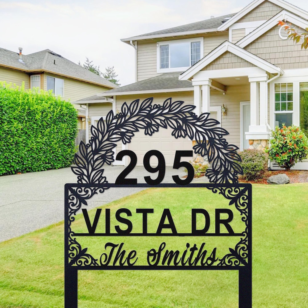 Custom Yard Address Sign: Personalized Lawn House Numbers, Address ...