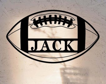 Custom Football Metal Sign,American Football Metal Wall Art,Personalized Football Player Name Sign,Football Number Sign,Sports Nursery Decor