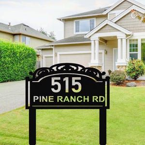 Custom Yard Address Sign,Address Yard Stake,Personalized House Number Garden Stake,Metal Lawn Address Sign,Home Number Sign, Address Plaque