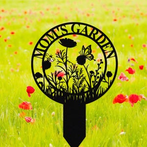 Personalized Metal Garden Sign,Custom Garden Sign,Flowers Garden Stake,Outdoor Garden Yard Decor,Garden Flower Sign,Gardener Name Sign