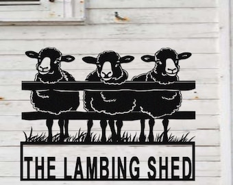 Personalized Sheep Metal Sign,Custom Sheep Farm Sign Wall Decor,Sheep Metal Wall Art,Sheep Farmhouse Sign,Sheep Ranch Farm Decor,Barn Sign