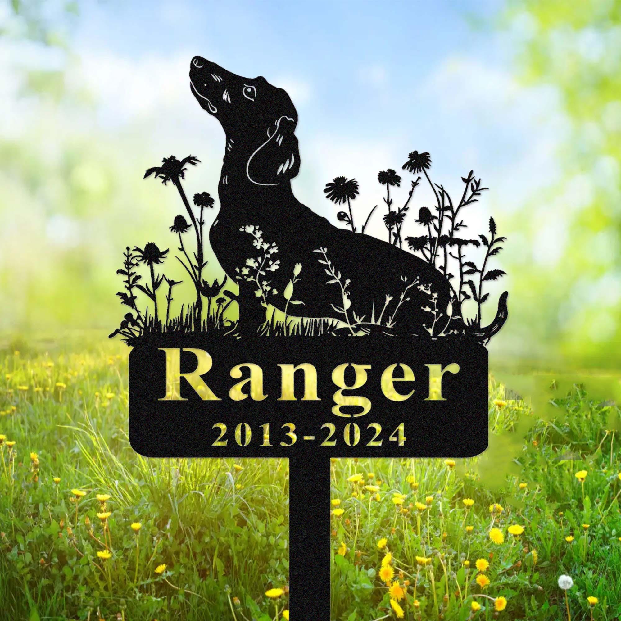 Custom Dachshund Dog Memorial Stake,Dachshund Metal Grave Marker,Personalized Dog Cemetery Stake,Dachshund Remembrance Stake,Garden Decor