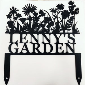 Personalized Flowers Metal Garden Sign,Custom Garden Sign,Floral Garden Stake,Outdoor Garden Decor,Garden Art,Mother’s Day,Gift for Gardener