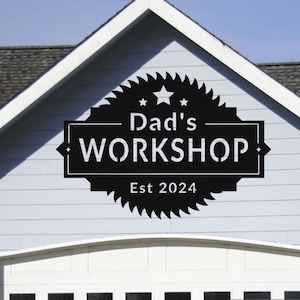 Custom Metal Workshop Sign, Garage Metal Sign, Personalized Workshop Name Sign, Man Cave Decor, Mechanic Workshop Decor, Fathers Day Gift