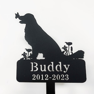 Dog Memorial Stake Personalized,Golden Retriever Metal Grave Marker,Custom Dog Cemetery Stake,Golden Retriever Memorial,Loss of Dog Gift