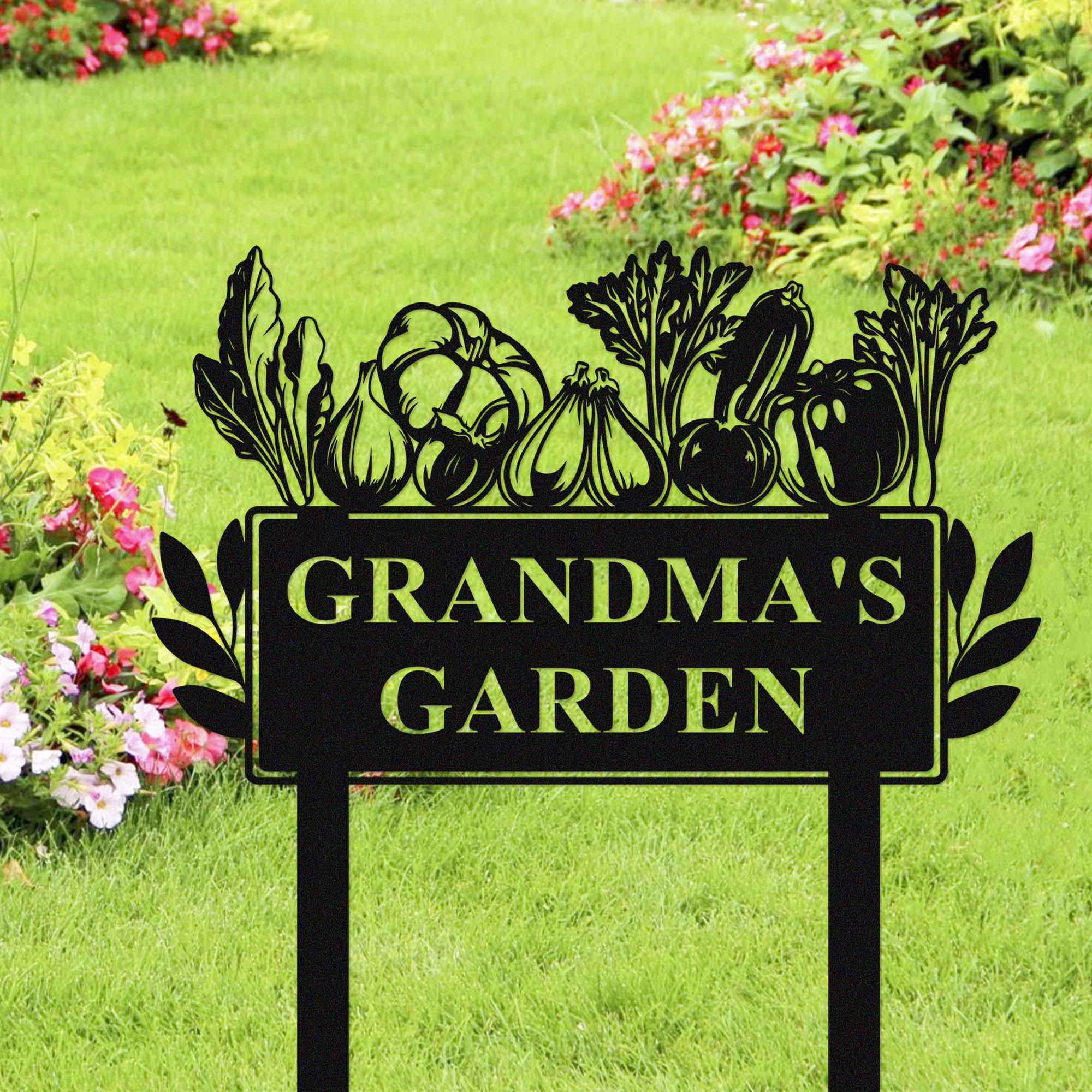 Vegetable Sign Personalized Metal Vegetable Garden Sign, Custom Veggies Garden Sign ...