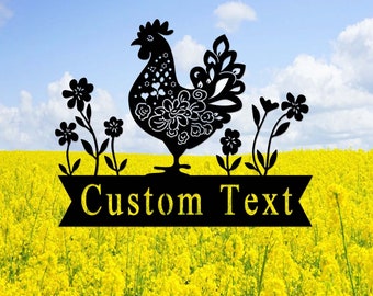 Custom Chicken Sign,Metal Chicken Coop Sign,Personalized Chicken Farm Sign,Farm Decor,Hen House Sign,Farmhouse Decor,Our Little Coop Sign