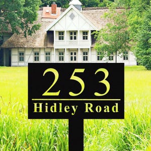 Custom Address Sign,Address Yard Stake,Personalized House Number Garden Stake,Metal Lawn Address Sign,Home Number Sign Stake, Address Plaque