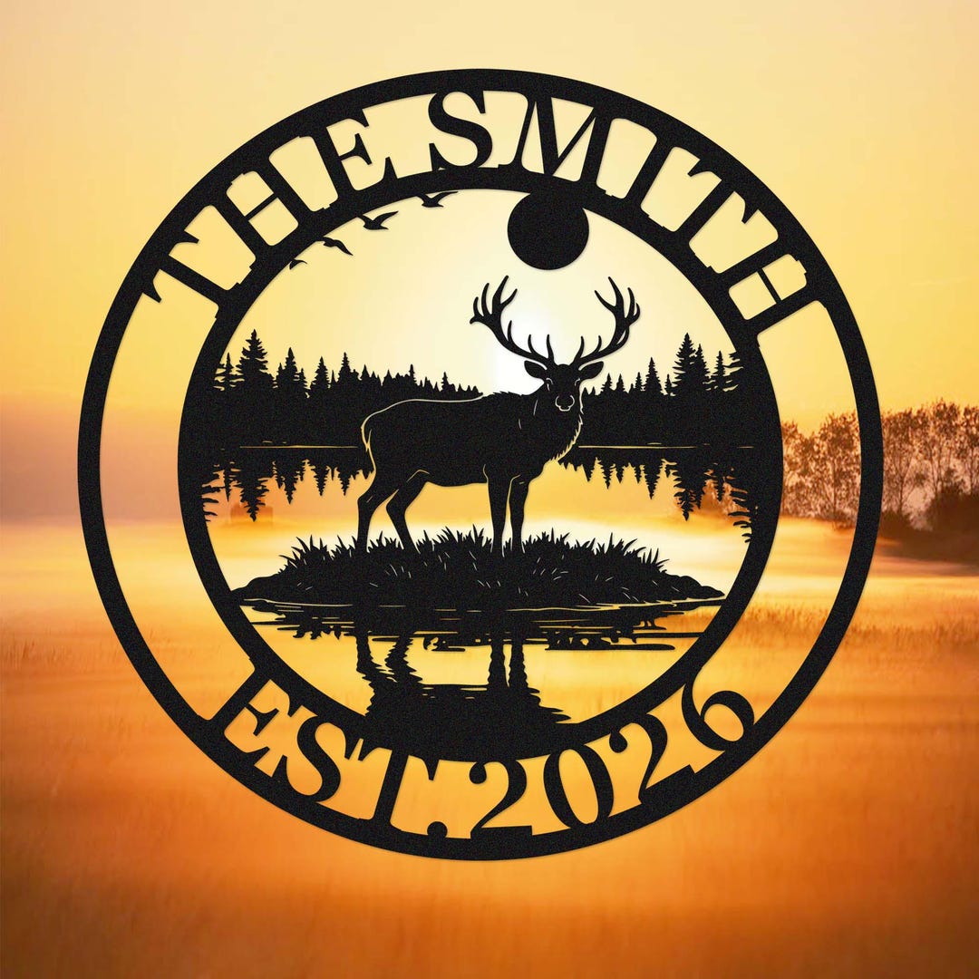 Custom Elk Metal Sign: Personalized Deer Cabin Sign, Hunting Lodge ...