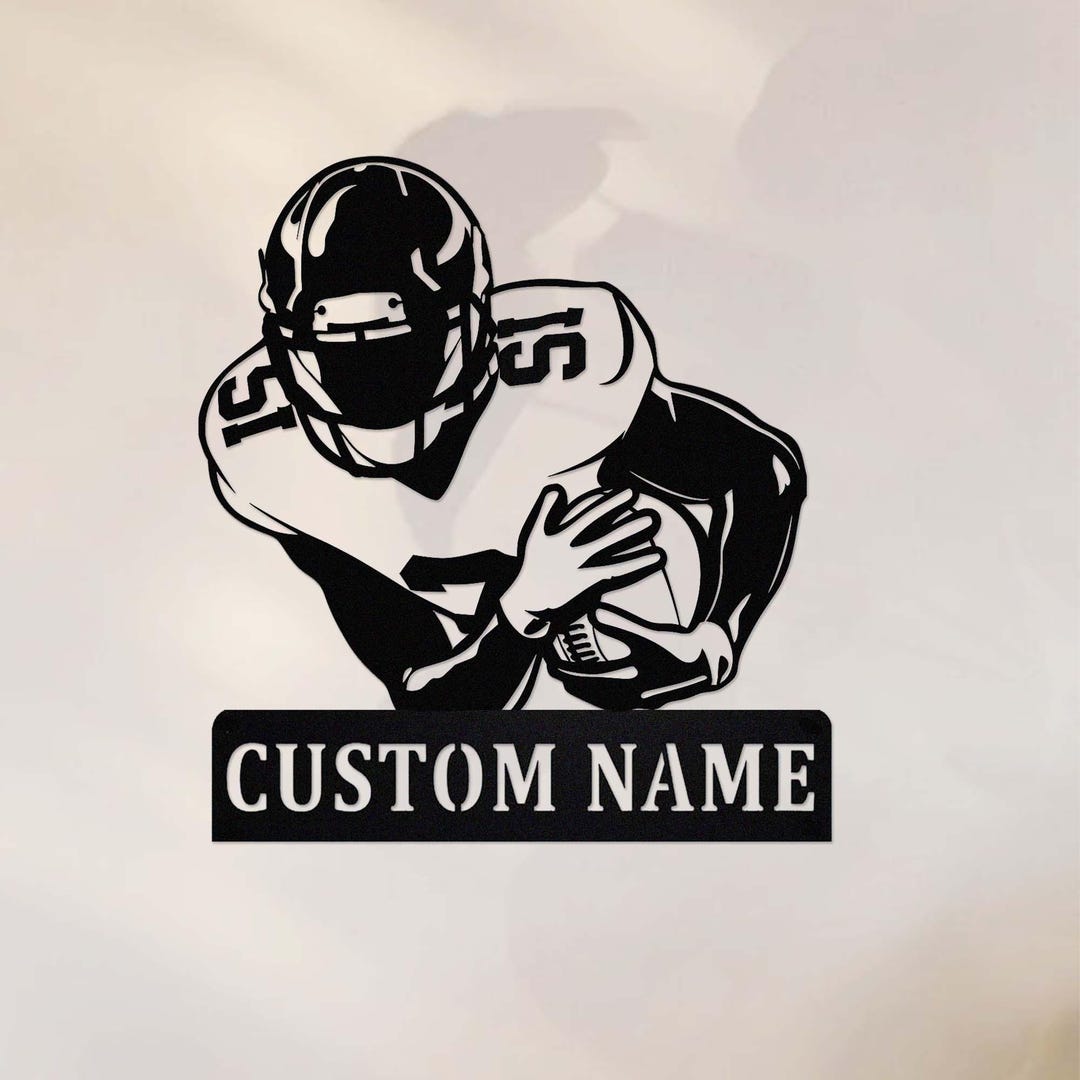 Football Player Sign Examples Custom Football Player Metal Sign,american Football Metal Wall Art ...