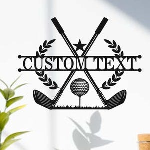 Personalized Golf Sign, Custom Golfer Name Sign,Golf Bar Club Decor,19th Hole Sign,Golf Room Sign,Golf Metal Wall Art,Golfing Gifts for Dad