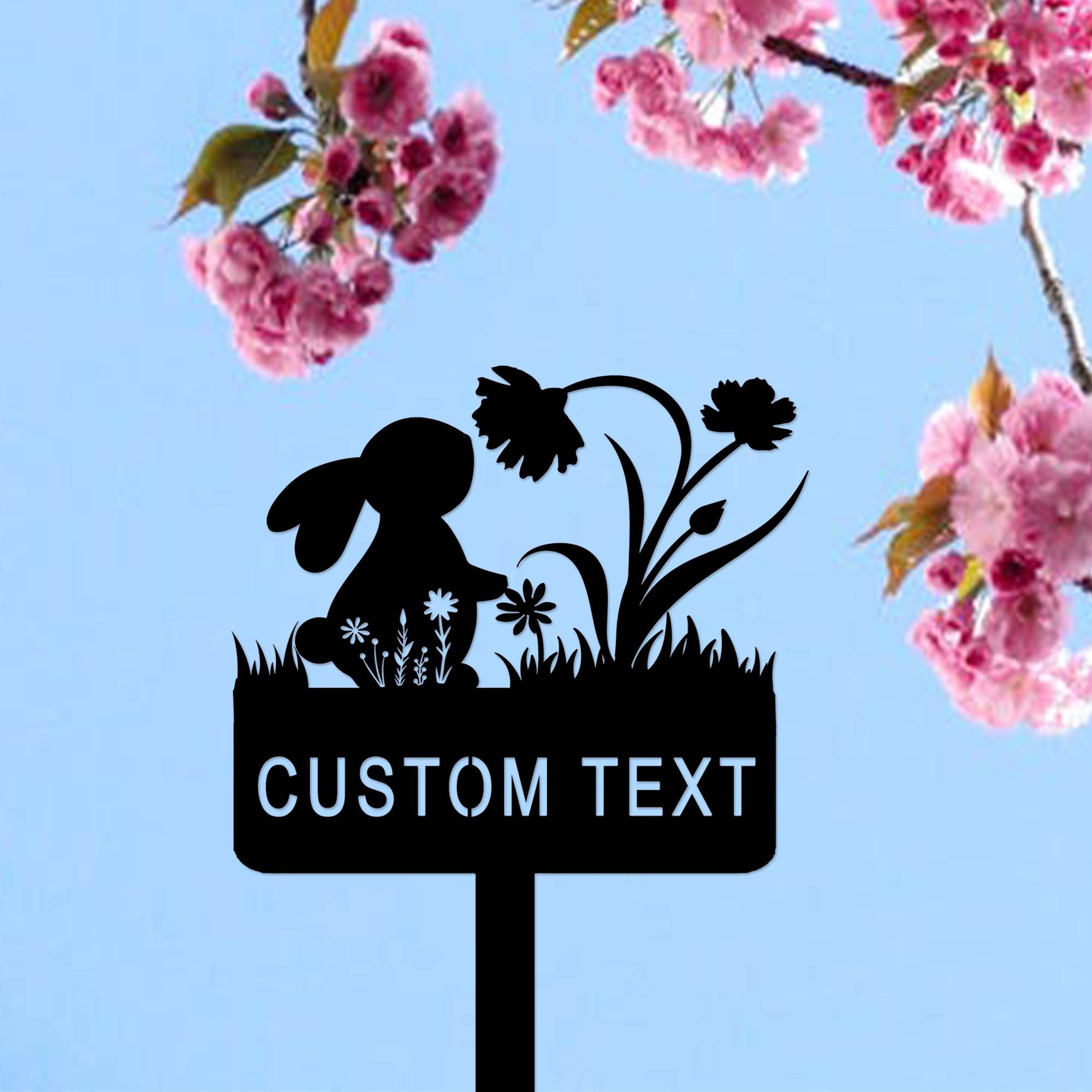 Personalized Bunny Memorial Stake,bunny Metal Grave Marker,custom ...