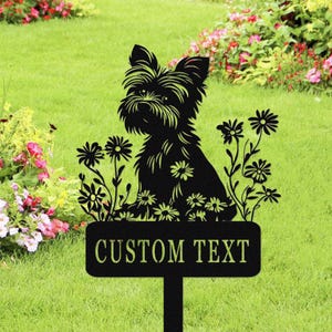 Personalized Yorkshire Terrier Dog Memorial Stake, Yorkie Dog Metal Grave Marker, Custom Dog Name Cemetery Stake, Dog Remembrance Stake