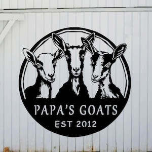 Personalized Goat Metal Sign,Custom Goat Farm Sign Wall Decor,Goat Metal Wall Art,Goat Farmhouse Sign,Goat Ranch Farm Decor,Metal Barn Sign