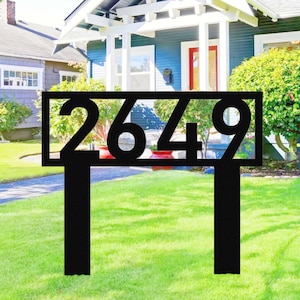 Custom House Number Sign with Stakes,Metal Address Yard Stake,Personalized Address Sign,Lawn Address Sign,Home Number Sign, Address Plaque