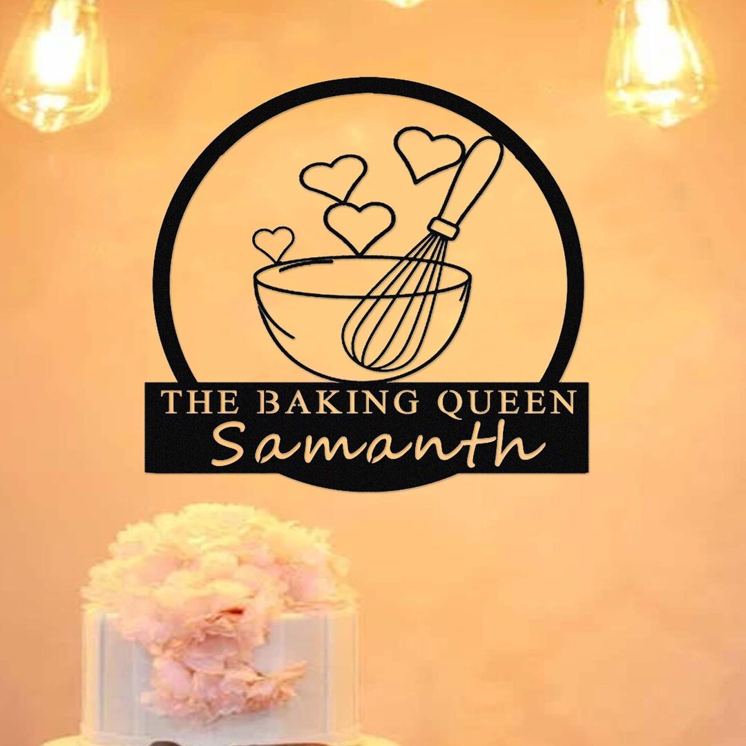 Personalized Baking Metal Sign,custom Baker Name Sign,bakery Sign ...