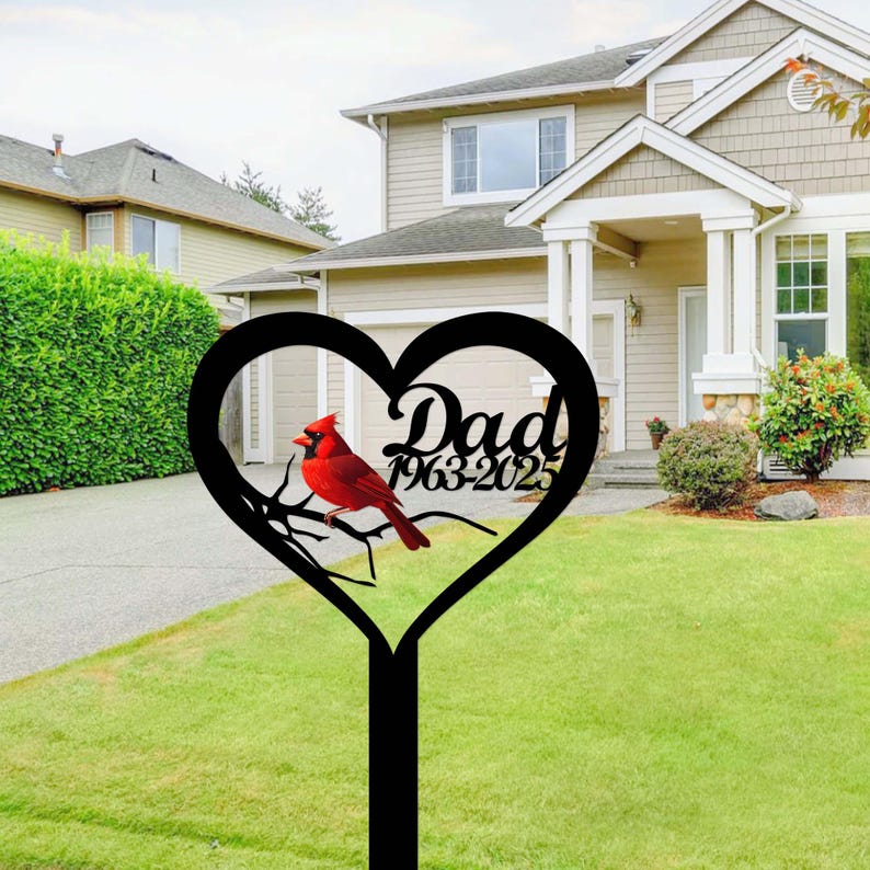 Personalized Metal Cardinal Memorial Stake,cardinal Garden Stake,custom ...