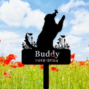 Personalized Dog Memorial Stake,Pet Dog Metal Grave Marker,Custom Dog Cemetery Stake,Loss of Dog Memorial Sympathy Gift,Dog Garden Stake