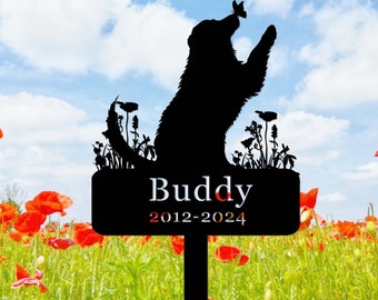 Personalized Dog Memorial Stake,Pet Dog Metal Grave Marker,Custom Dog Cemetery Stake,Loss of Dog Memorial Sympathy Gift,Dog Garden Stake